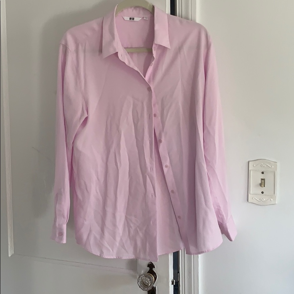 Uniqlo pink button-down, size L